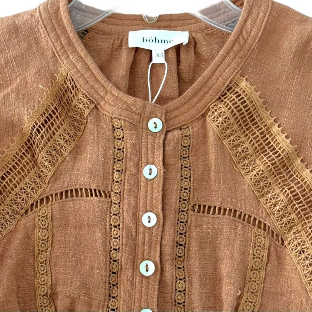 NWT Bohme Campbell Size XS Cotton Boho Romper in Russet Brown - Picture 7 of 11
